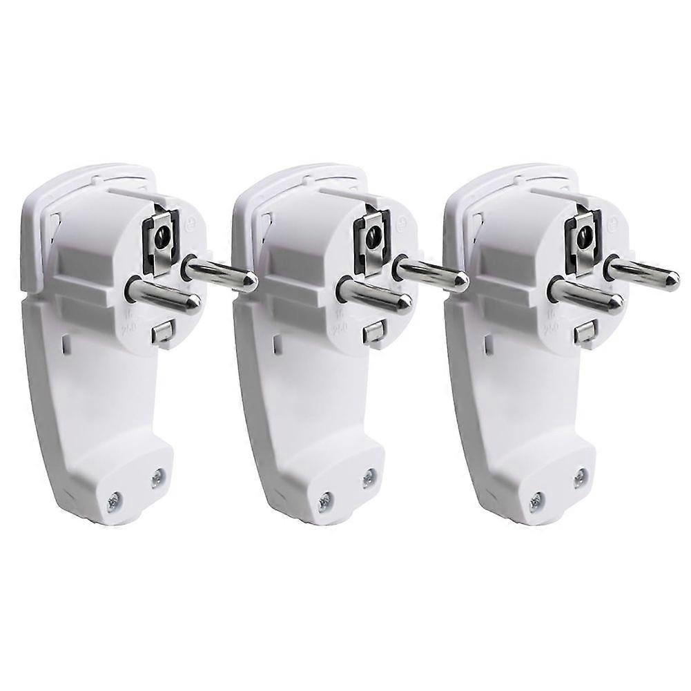 3Pcs Schuko Angled Plug Flat, Schuko Flat Plug 250 V (16 A), Schuko Plug, Schuko Plug Flat, EU Plug