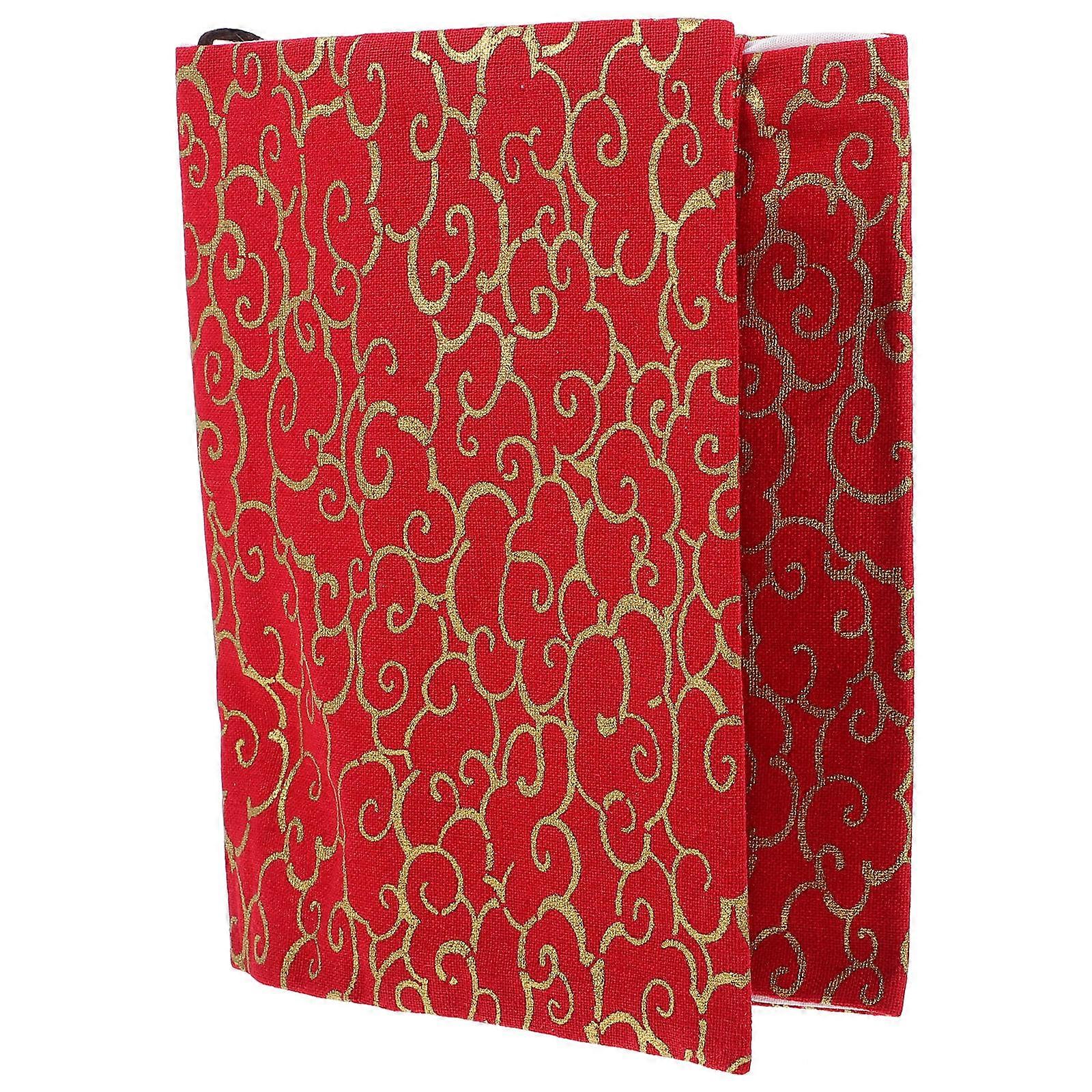 Red Fabric Book Sleeve Protector for Textbook Use with Washable Material