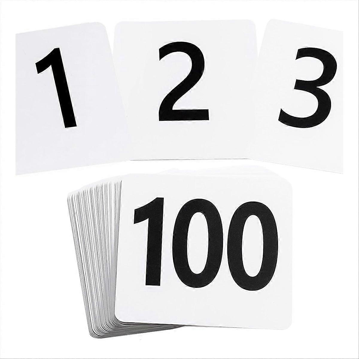 100Pcs Table Numbers 1-100, Double Sided Table Number Cards