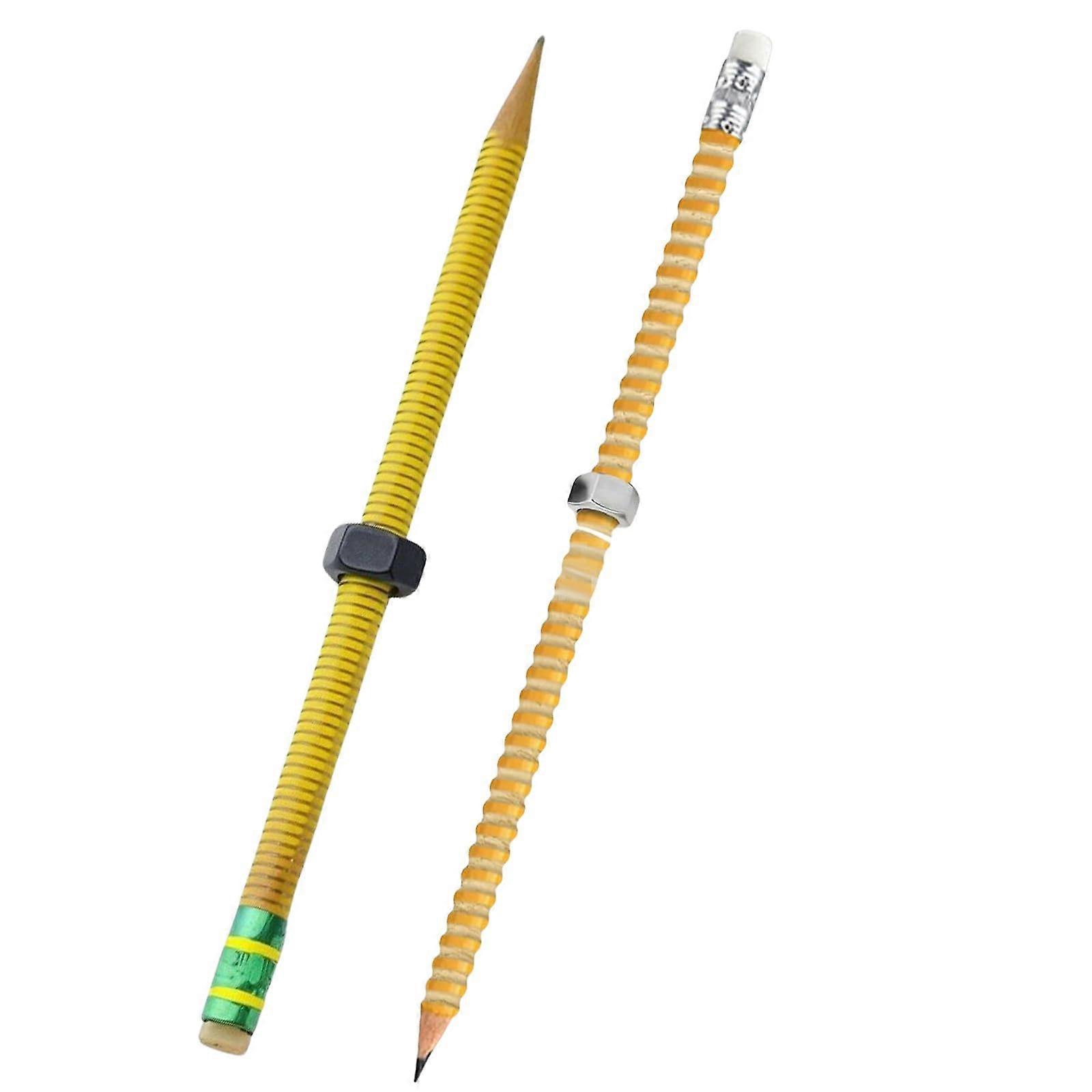 Fidget Pencil with Rotating Nut Stress Relief, Wooden Dual Function Writing Tool for Classroom