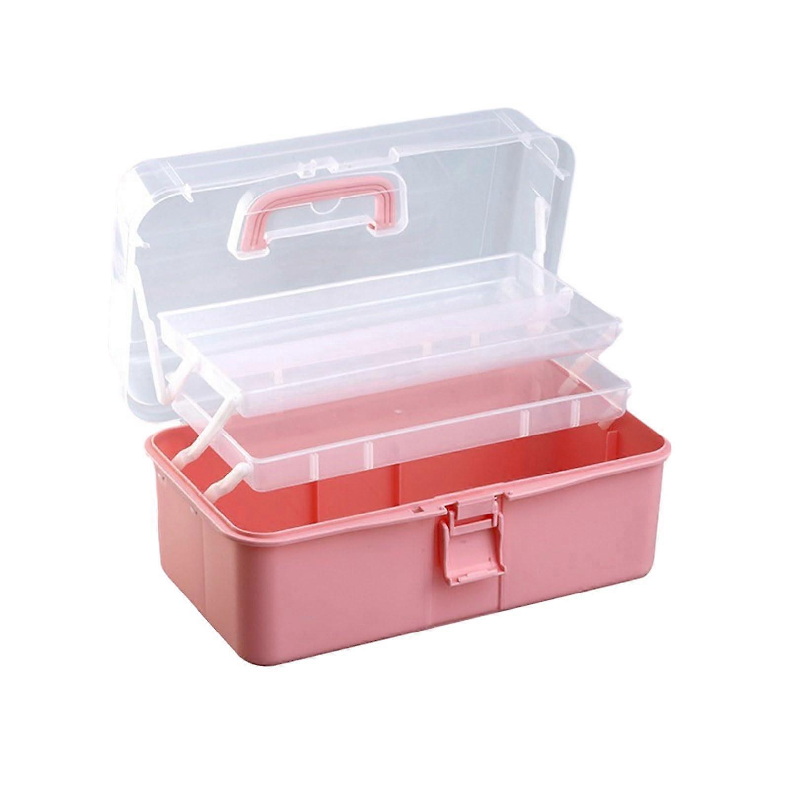 3 Layer Storage Box with Compartments, Multifunction Organizer for Office and School Supplies