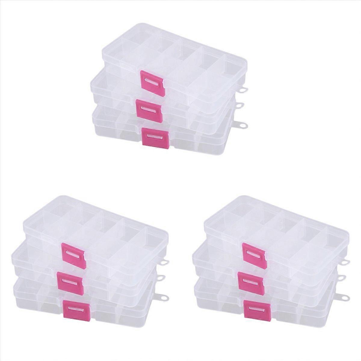 3pcs 10 Grid Electronic Component Parts Kits Plastic Storage Box Case