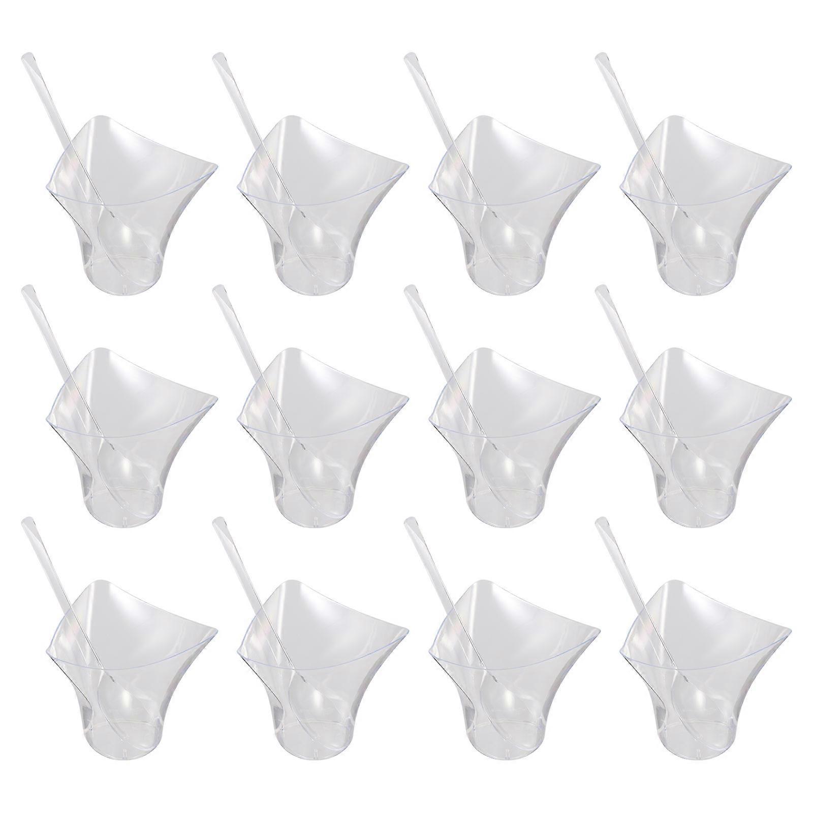 Clear Pudding Cups Plastic Mousse Cups for Dessert 50Sets