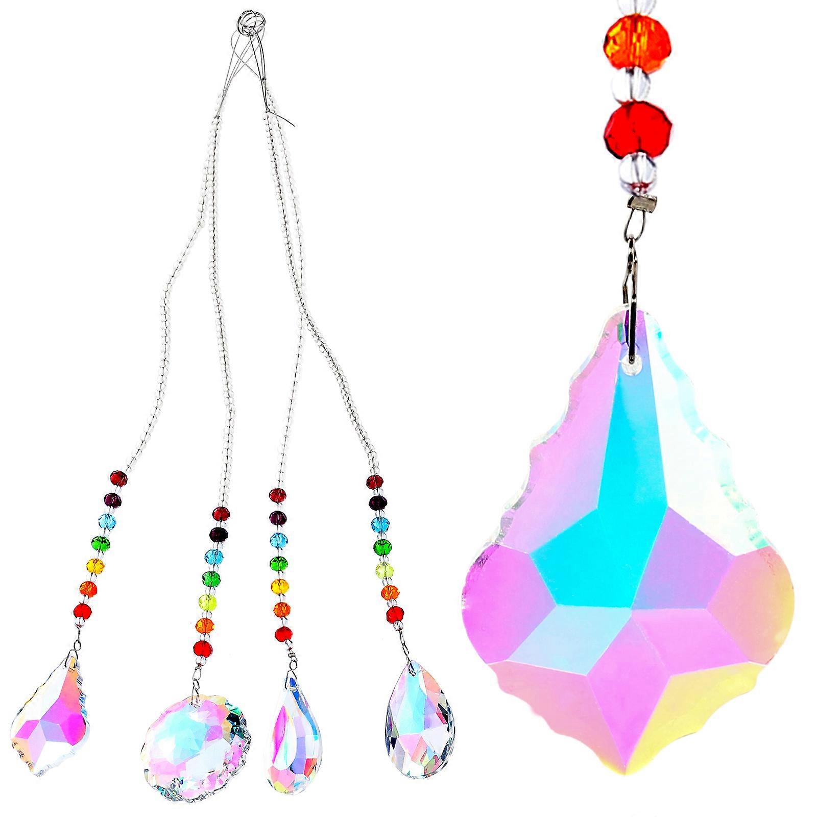 Crystal Ceiling Light Pendant for Hanging Use with 4Pcs Assorted Colors