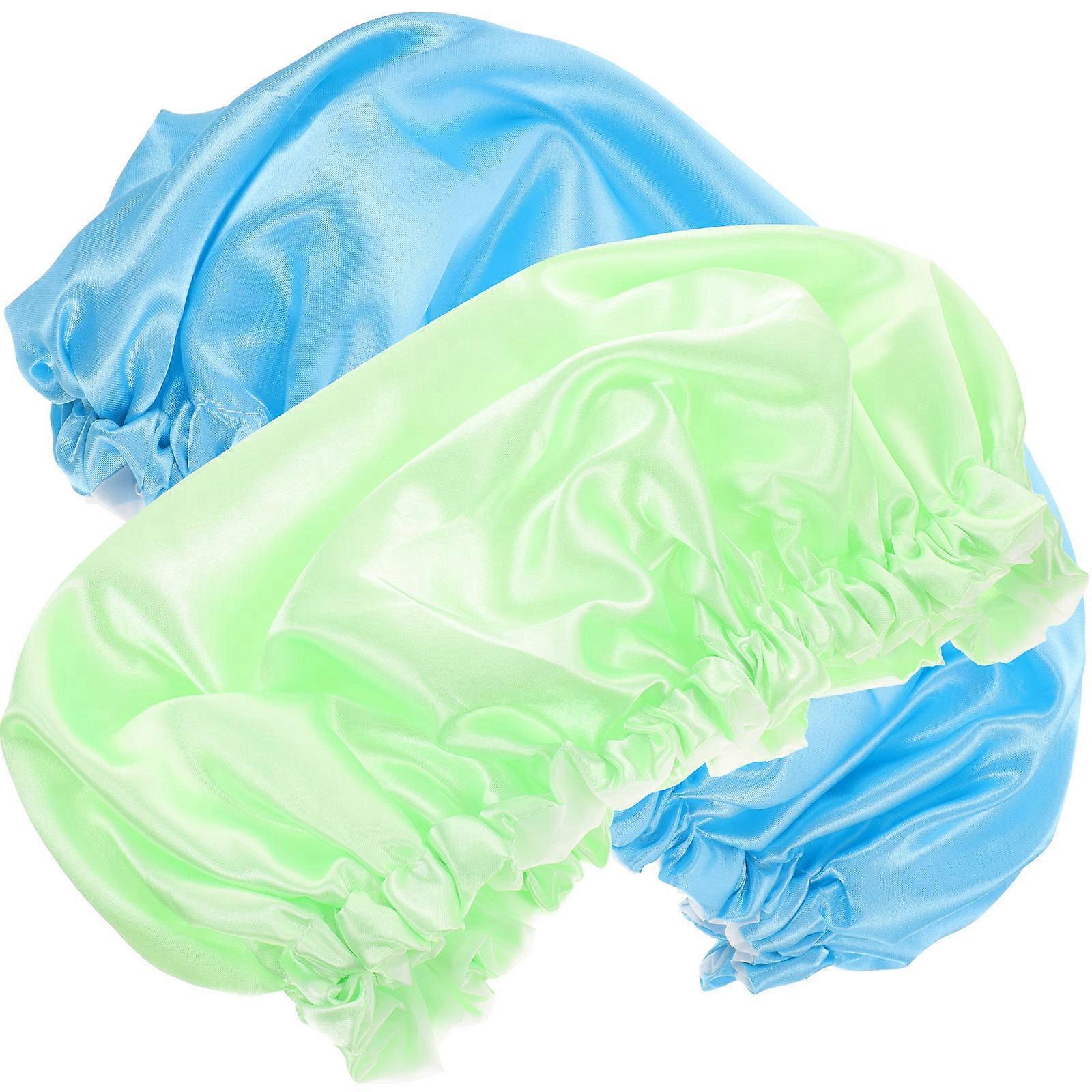 Waterproof Bathing Caps Satin Bonnets for Sleeping Comfortable 2Pcs Set