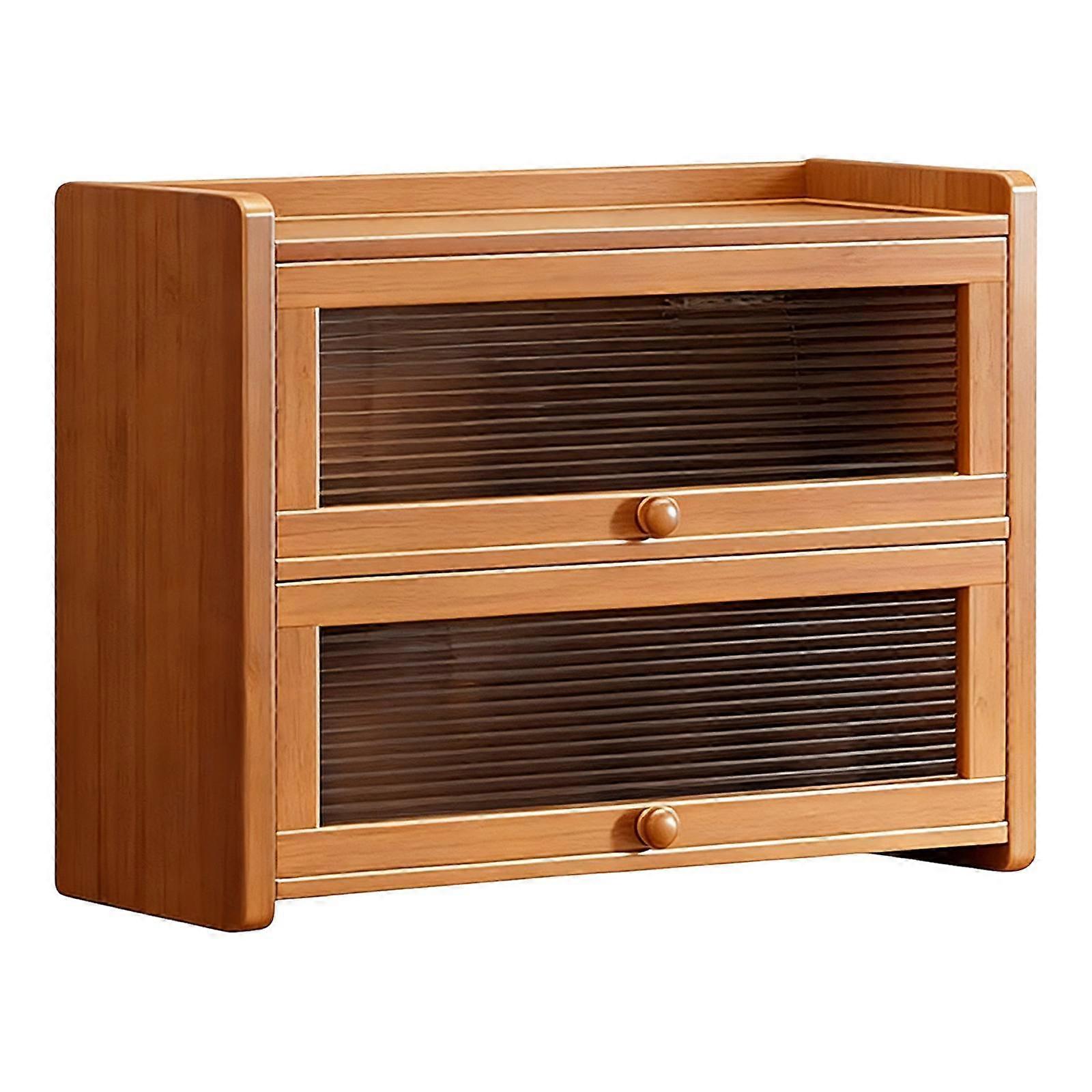 Corner Bread Box Organizer Mini Countertop Cabinet 2 Layer Countertop Storage