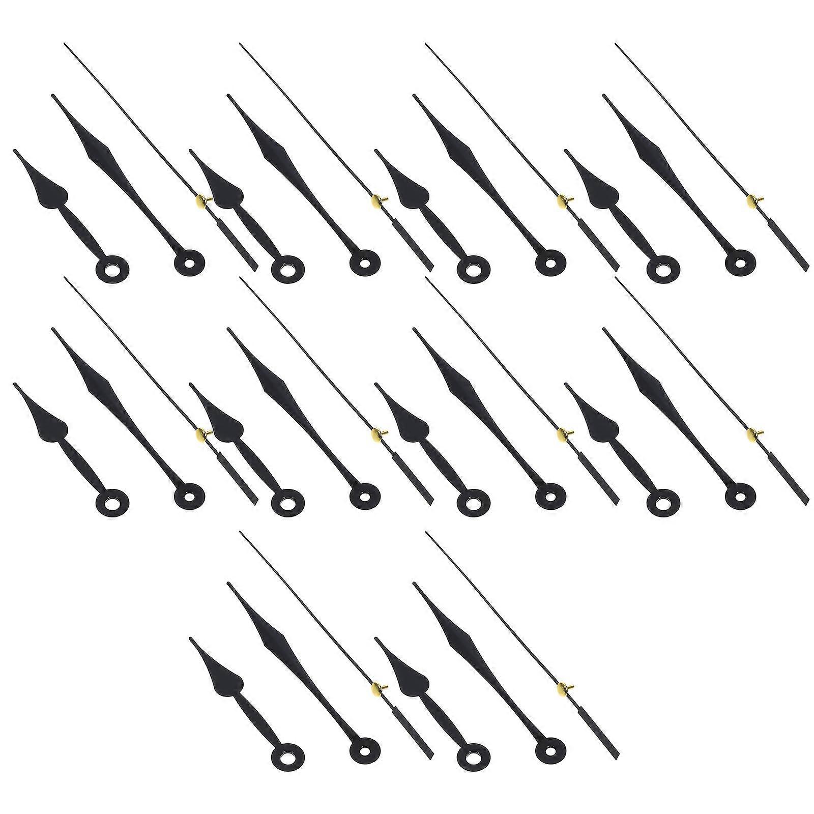 Black Plastic Clock Pointers Replacement 30Sets for Decorative Clock Parts
