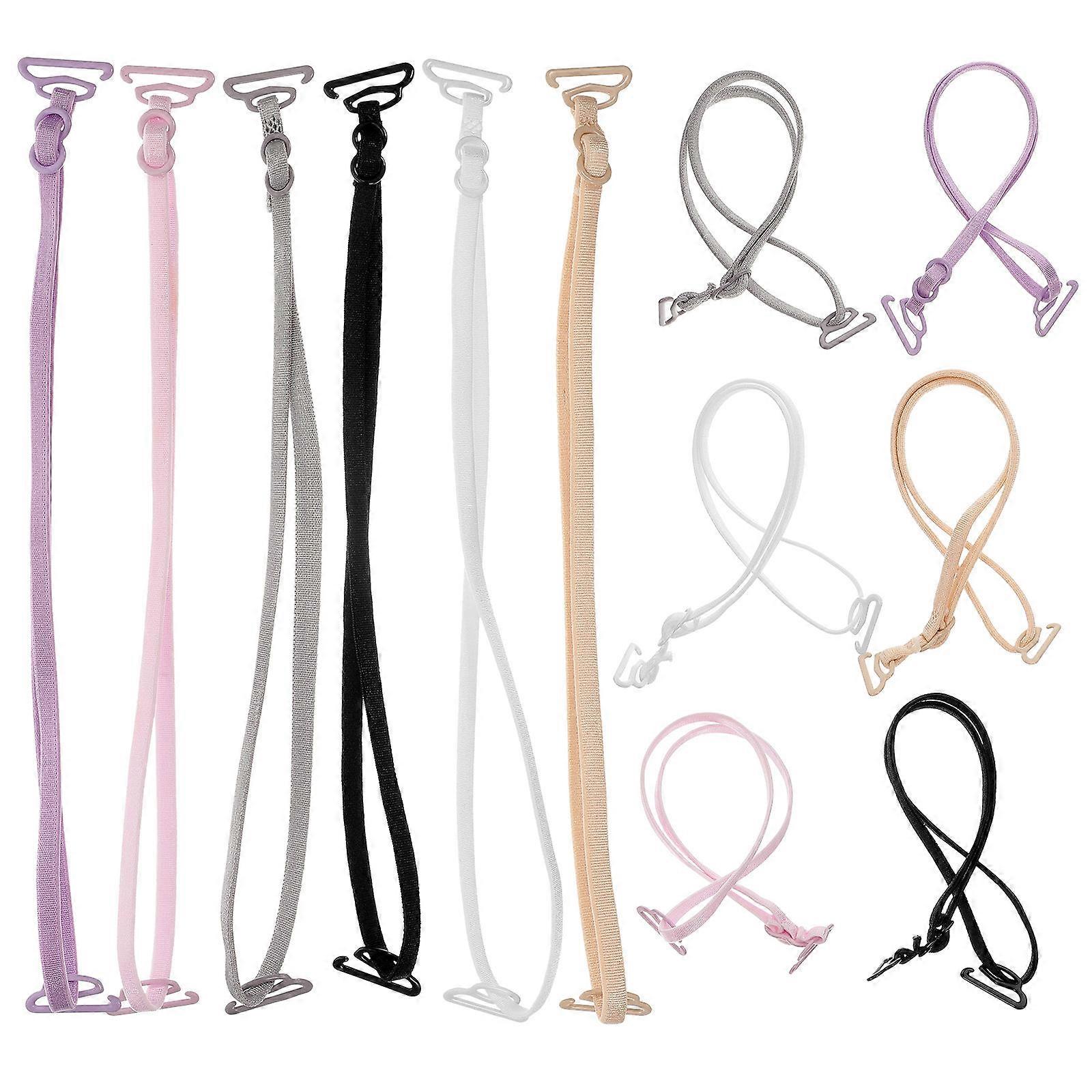 6 Pairs Bra Straps Replacement Elastic Bra Strap Holders Adjustable Shoulder Straps