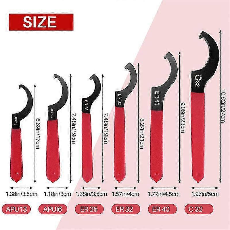 6 Pieces Spanner Wrench Set Adjustable Coilover Wrench Spanners Hook Wrenches Tools Coilover Wrench