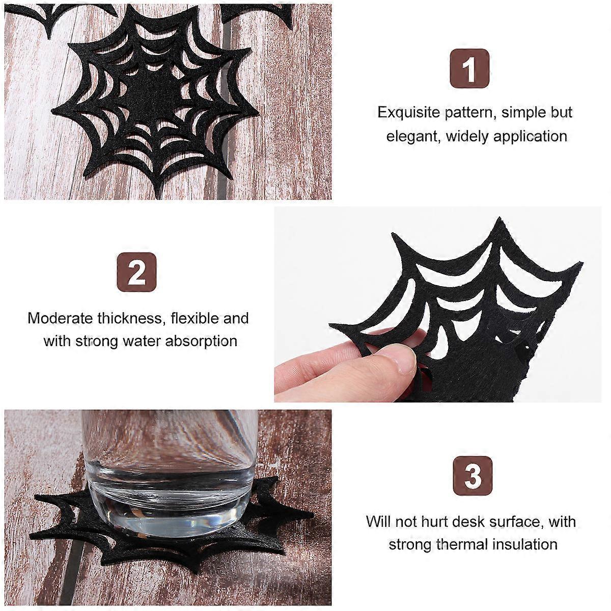 Halloween Placemat Web Pattern for Tabletop Use 2Pcs Set