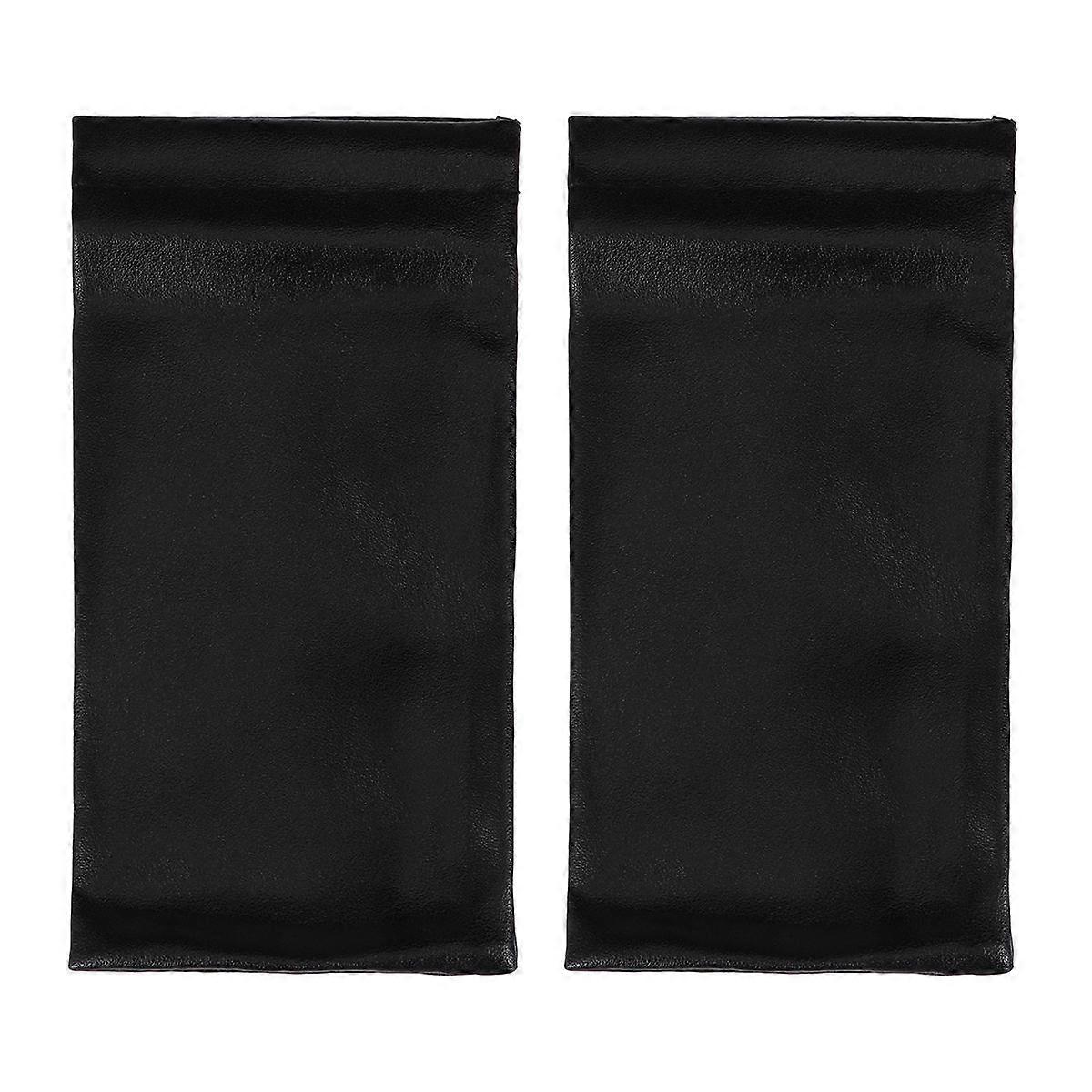 Eyeglasses Case PU Spring Opening for Storage Glasses 2Pcs Black Practical