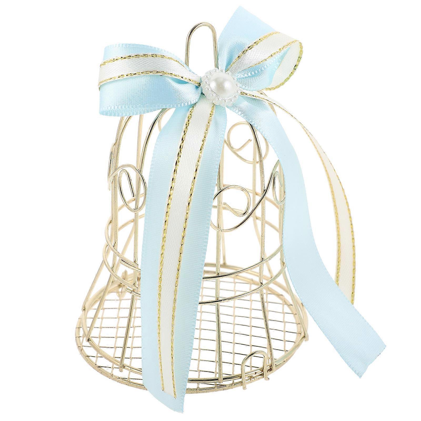 Sky-Blue Birdcage Candy Container Offers Wedding Candy Box Function