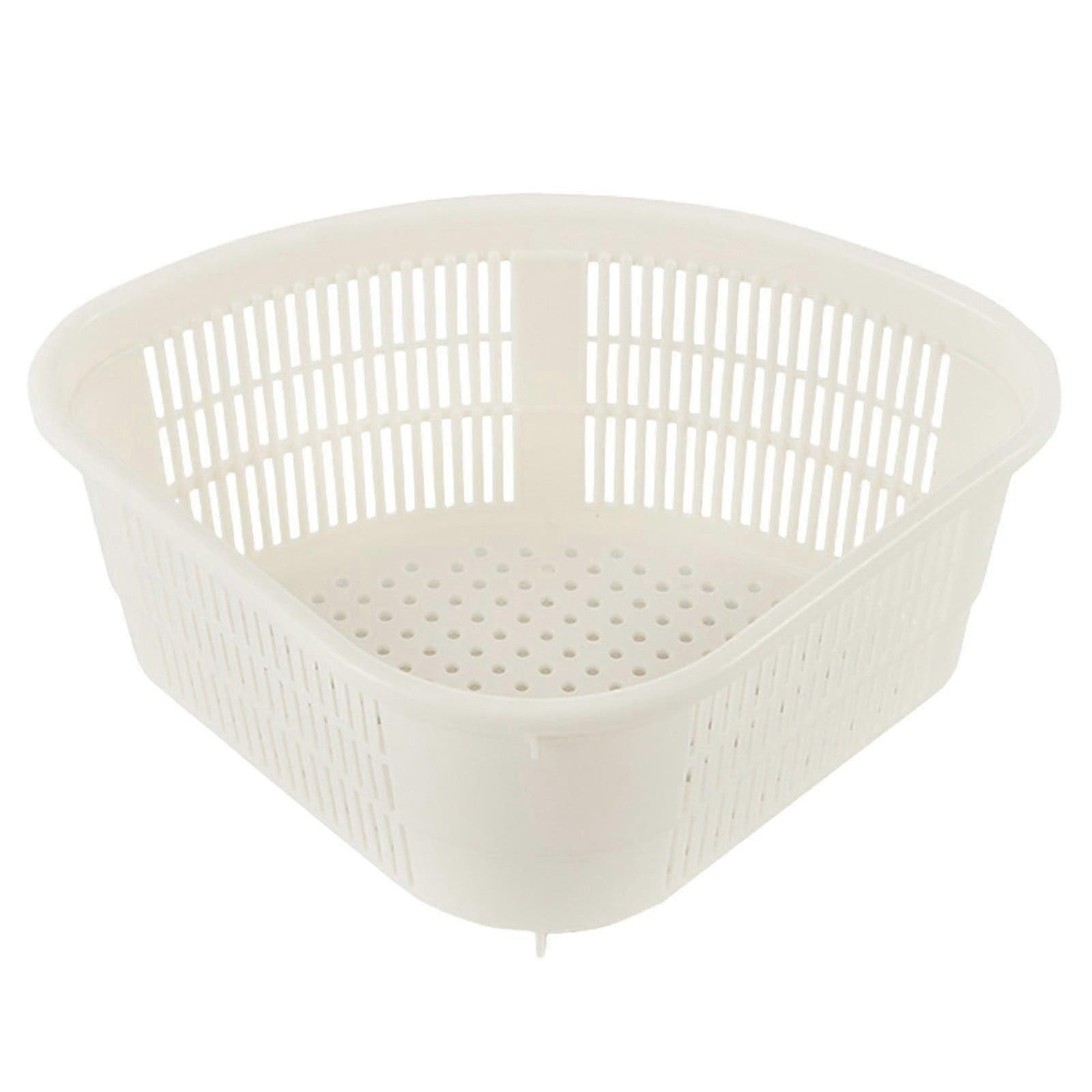 Triangular Sink Basket & Sponge Holder  Drain Shelf Storage Rack Compatible with Most Sinks