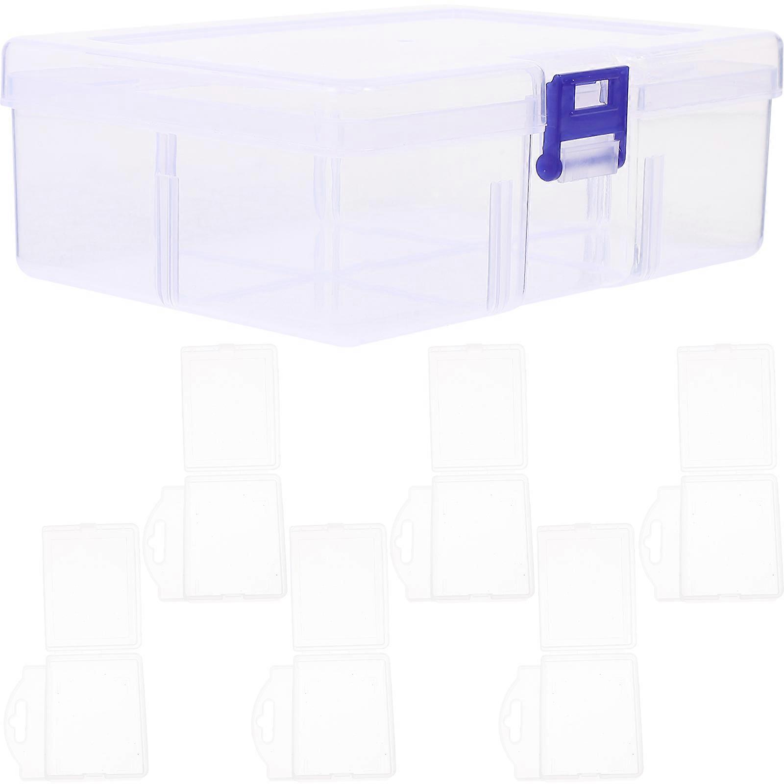 Small Clear Organizer Box Plastic Storage Containers for Storage Use 7Pcs