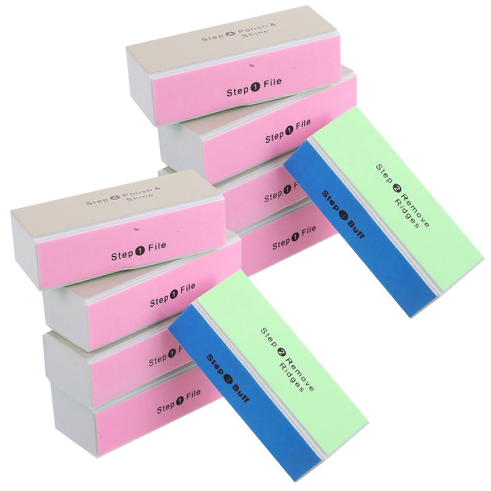 Nail Buffer Blocks Multi Color Buffing for Nails 10Pcs Durable Eva Material