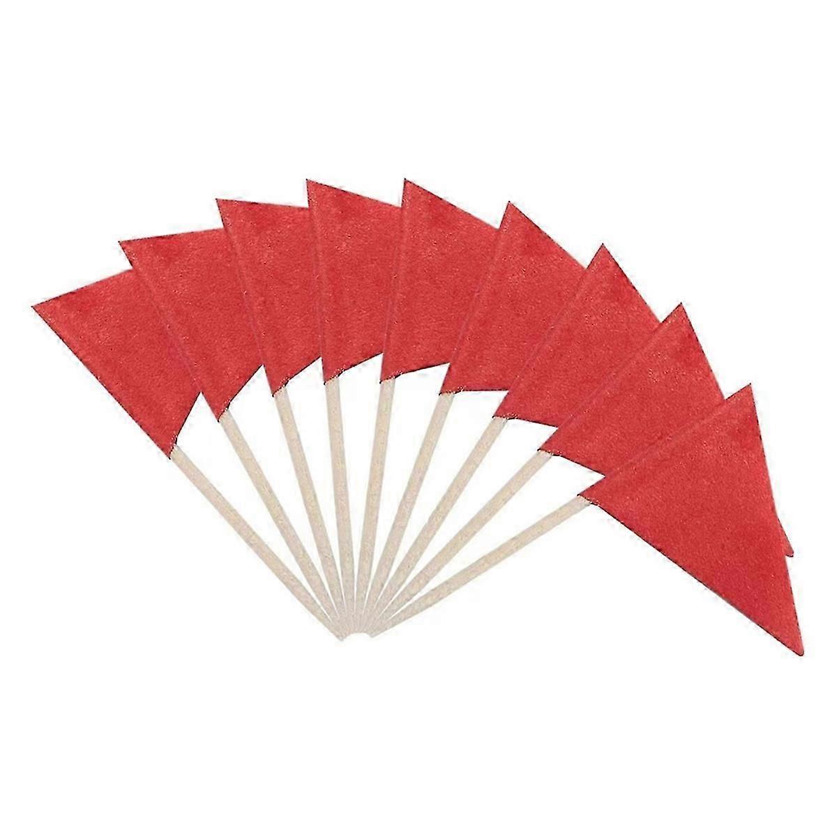 2026 100 Pcs Solid Red Toothpick Flags, Small Mini Plain Red Color