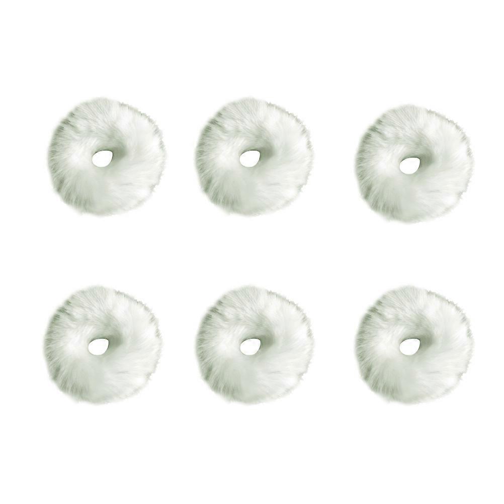 Élastiques à queue de cheval à pompons, design tendance et simple, blancs, lot de 10
