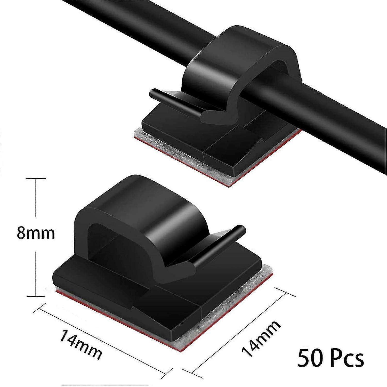 Cable Clips[50 Pcs], Wire Clips, Cable Clips Self Adhesive, Cable Tidy Wire