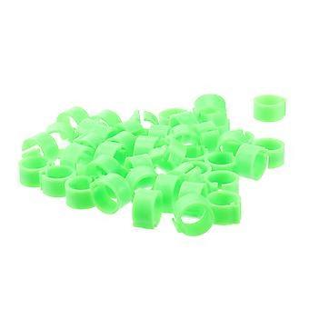 Plastic Pigeon Foot Ring Identification Rings for 100Pcs Green
