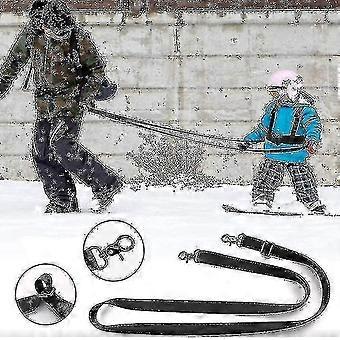 Kinder Ski- und Snowboard-Trainingsgurt mit abnehmbarer Leine schwarz