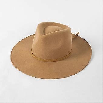 Women Winter Fedora Hat Wide Brim Panama Hats Frim Flat Brim Wool Hat Wedding Party Church Stage Hats Performance sale