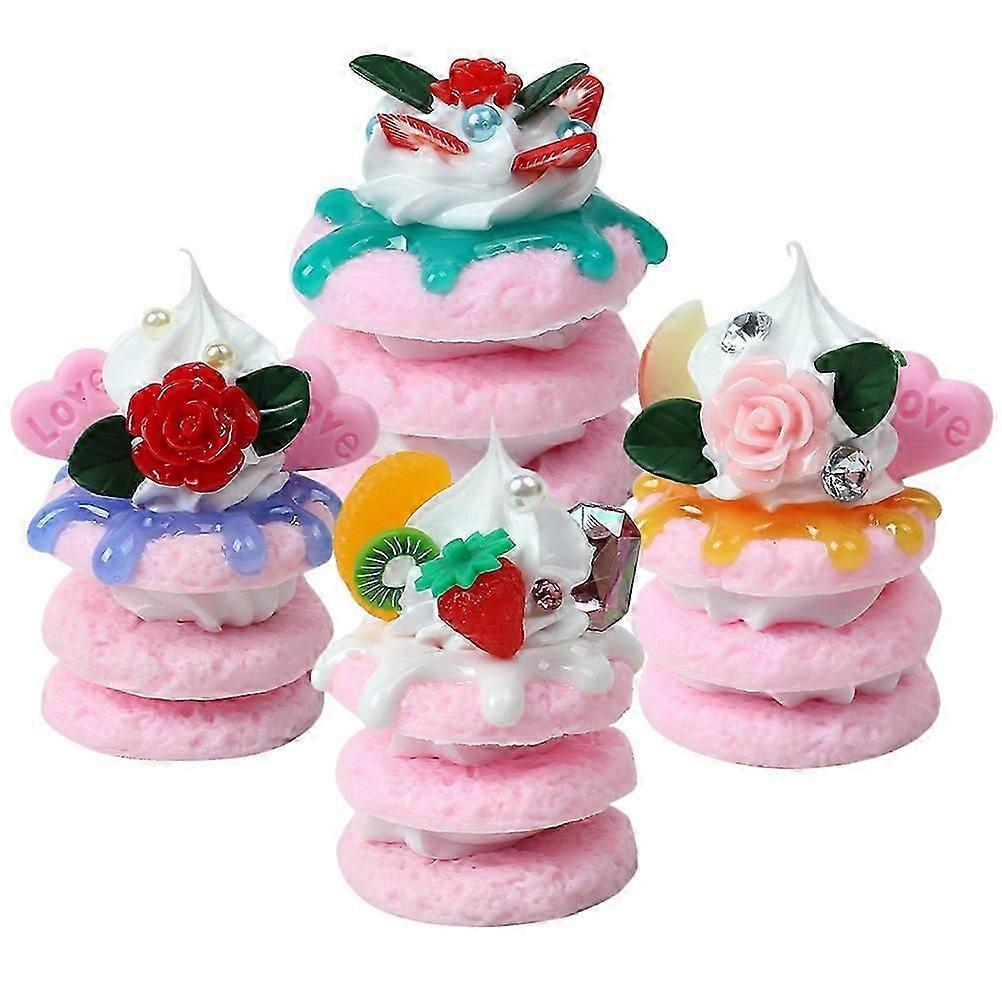 Simulation Sandwich Biscuit Model for Decor 4Pcs Artificial Food Props