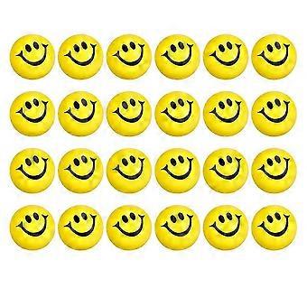 Pack of 24 2 inch Stress Smile Balls,Stress Balls for Kids and Adults Yellow Funny Kids Stress Ball