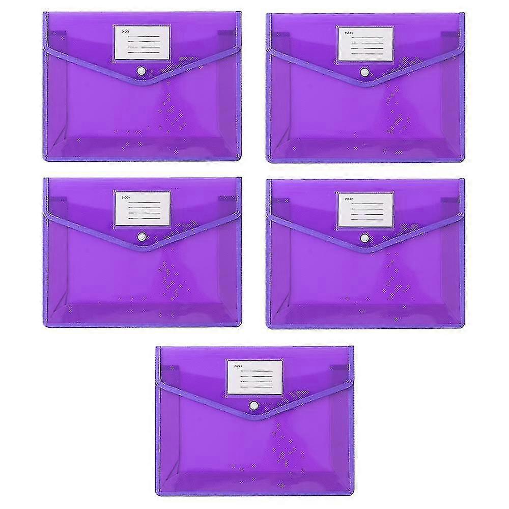 5 Pcs Plastic Folder With Snap Closure Clear Document Plastic File Folders Letter Size