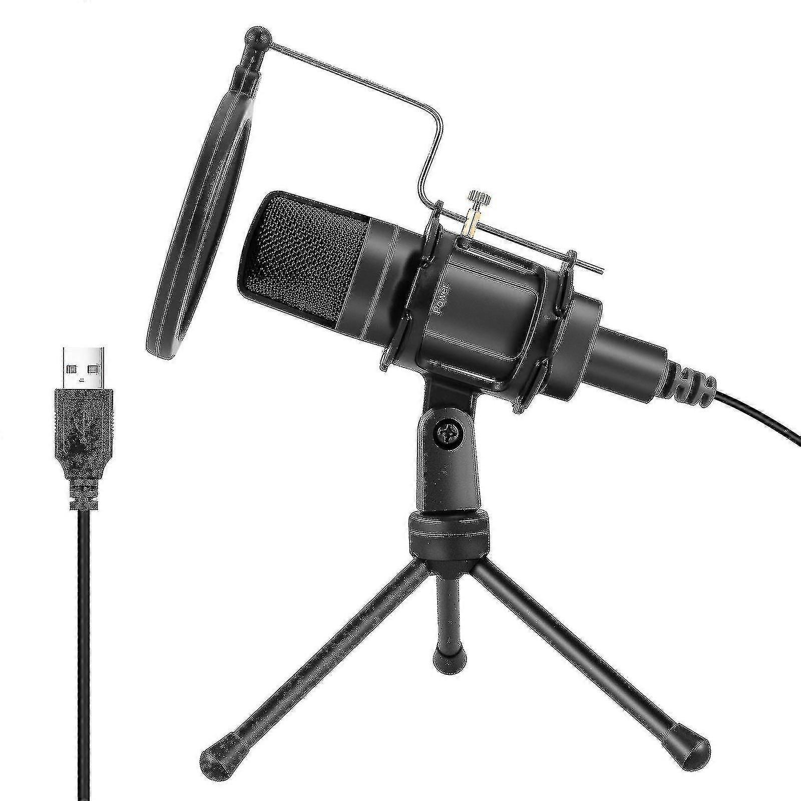 Usb Microphone Computer Gaming Microphone Condenser Microphone,black