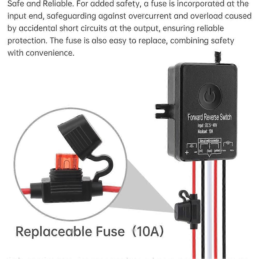 10A 5V-48V DC Motor Wireless Forward Reverse Remote Control Switch Actuator Controller Winch Solenoid Relay Contactor