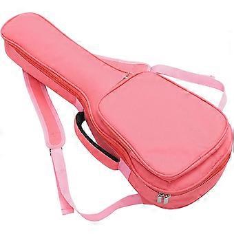 Thickened Plus Canvas Ukulele Bag Shoulder Straps Portable 26/27 Inch Padded Case in Pink for Concerts and Travel