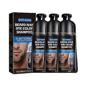 1/2/3pcs Beard Dye Shampoo For Men, Men Mustache & Beard Dye For Gray Hair To Black, Natural Beard Dye Shampoo For Men Black In 5 Minutes