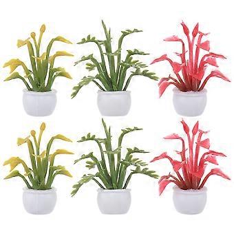 Acessórios para decoração de mini casas de plantas artificiais, conjunto de 6 peças para bonsai.