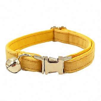 Velvet Pet Collar with Bell, Adjustable Cat Dog Choker Necklace for Small Animals 26-27