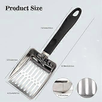 Stainless Steel Cat Litter Scoop with Non-slip Handle, Durable Feces Sieve for Cat Litter Cleaning
