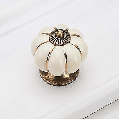 Beige Ceramic Cabinet Handles and Single Hole Drawer Knobs Pumpkin Gold for Versatile Interior Styling