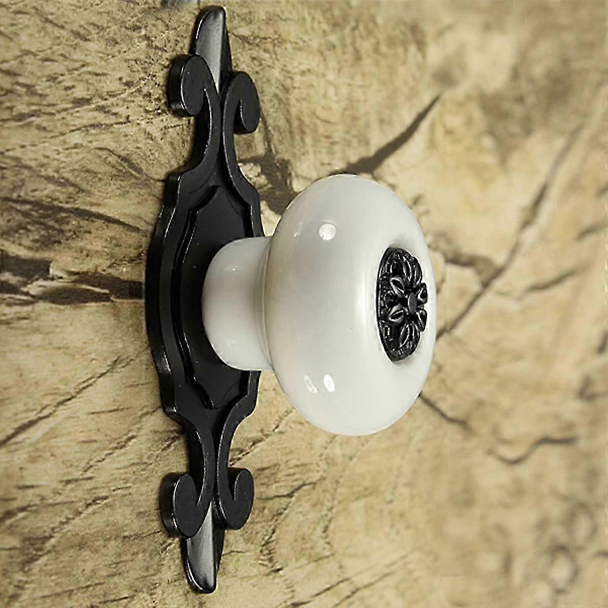 Vintage Ceramic Door Knobs Drawer Cabinet Cupboard Wardrobe Pull Handle White+Black
