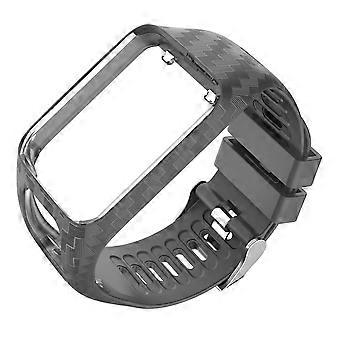Carved Grain Silicone Smart Watch Band Replacement for 1Pcs Grey
