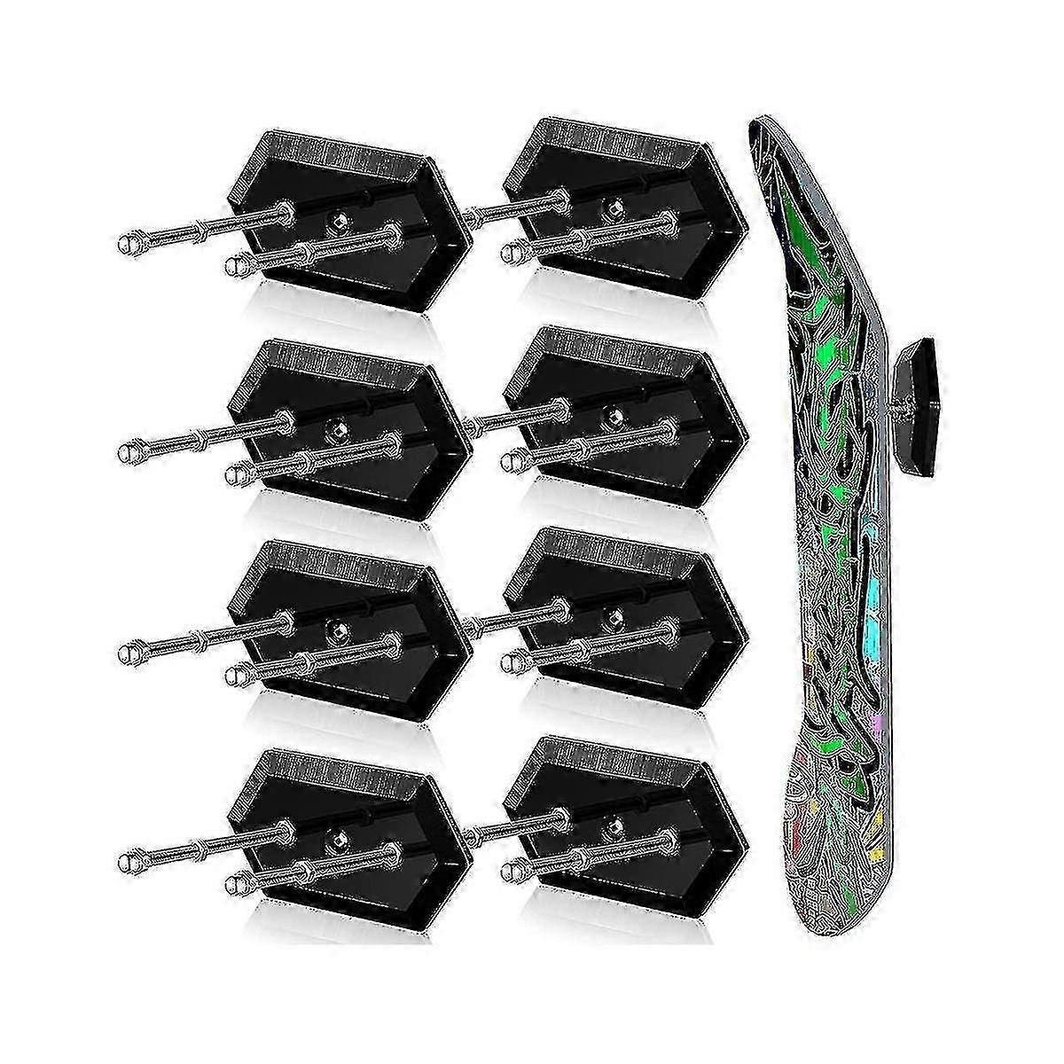 Wall Mount Skateboard Hanger 8 Pack Floating Type with Screws