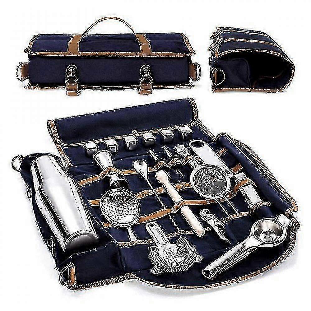 Portable Bar Tool Kit Canvas Material Bartending Supplies Storage