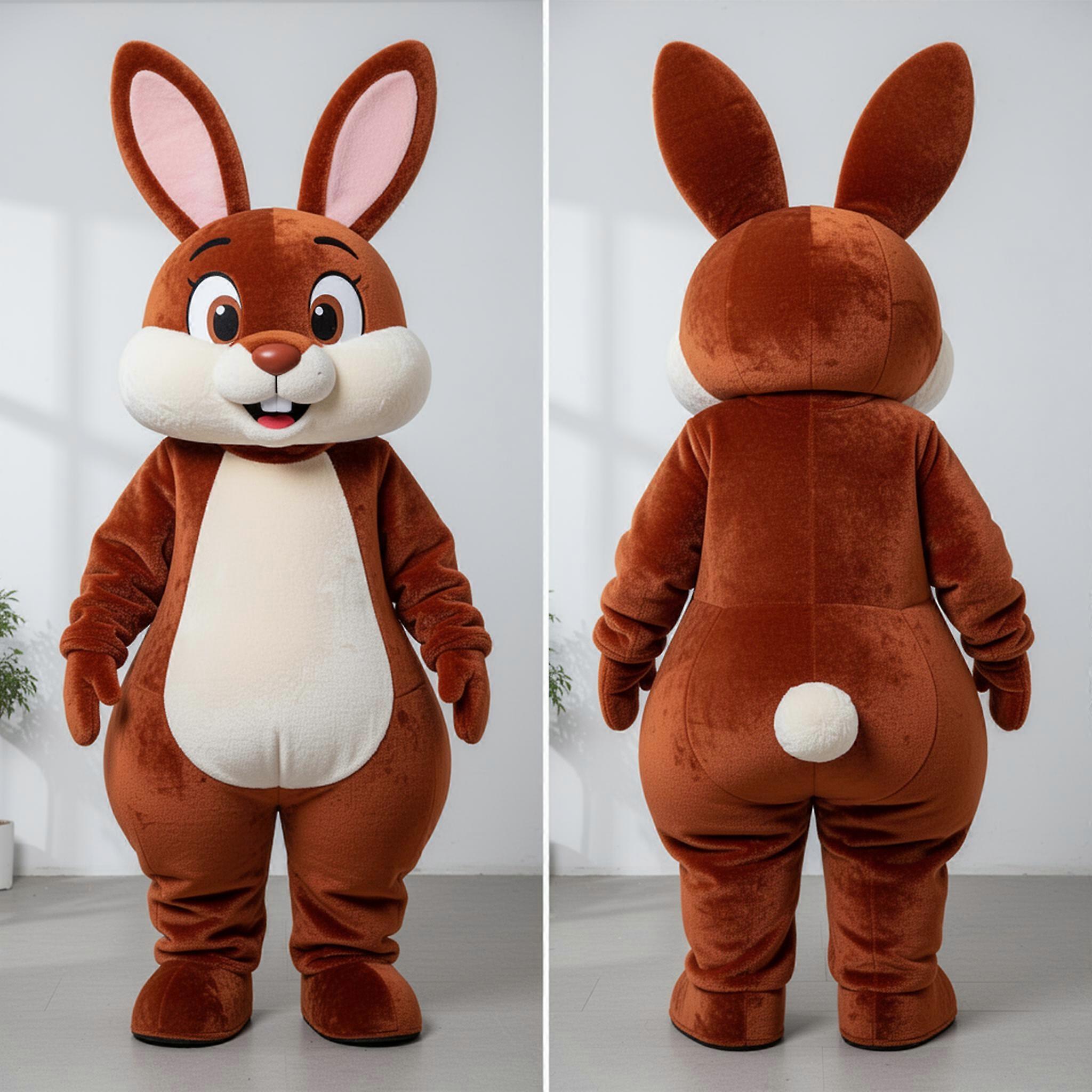MASTICOT Rust Colored Rounded Rabbit Mascot