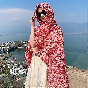 Vintage Ethnic Style Casual Versatile Large Button Shawl Neck Scarf For Women