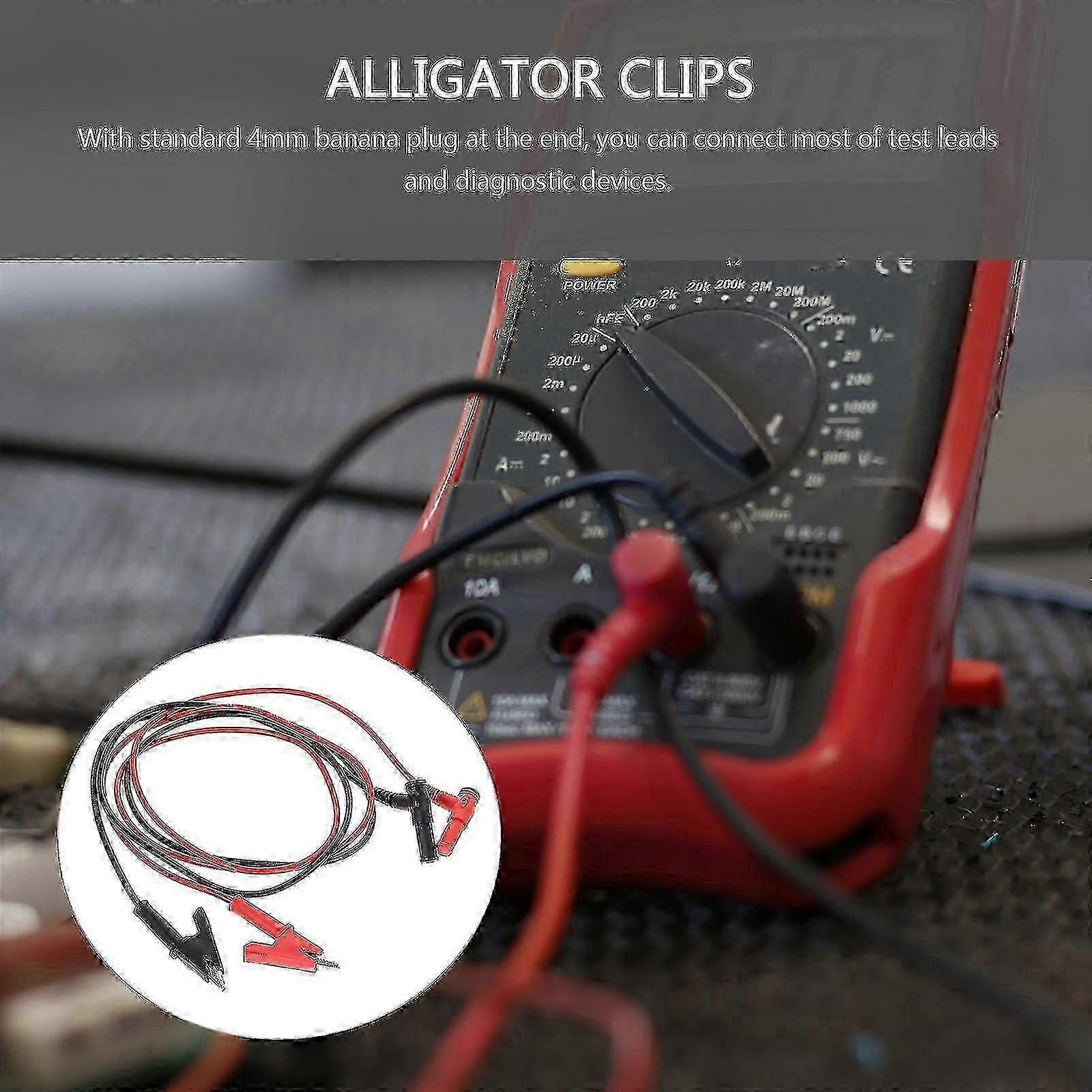 1 Pair Multimeter Alligator Clips Test Cable Multimeter Testing Probe For Car XCO