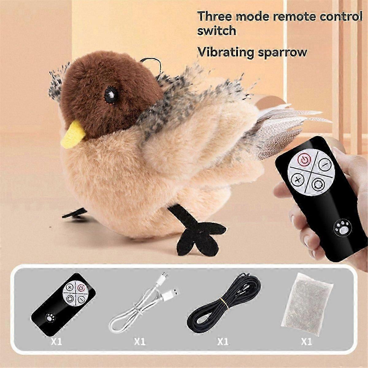 Interactive Flapping Bird Cat Toy - Simulated Chirping Bird
