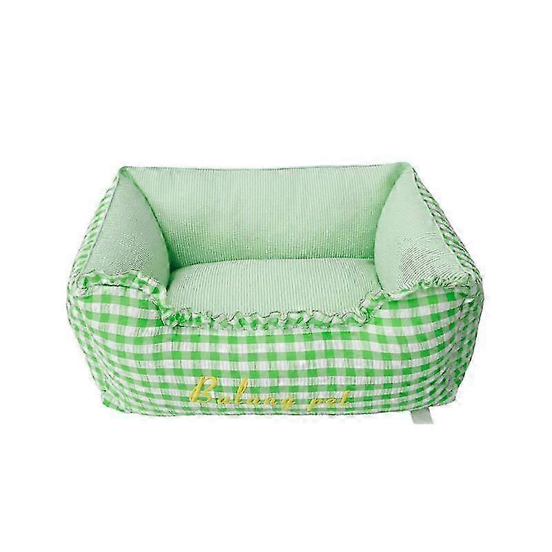 Thickened Plaid Pet Bed with Removable Cushion
