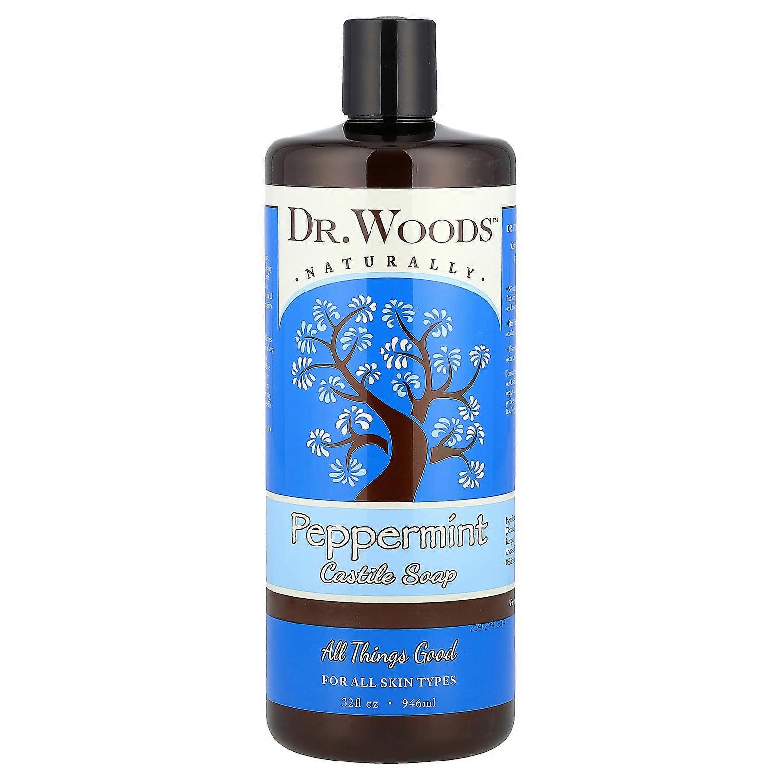 2 x Dr. Woods, Peppermint Castile Soap, 32 fl oz (946 ml)