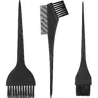 3-Piece Hair Coloring Brush Set, Hair Dye Brush Tools, Double-Sided Hair Coloring Combs for Salon Hair Dyeing, Black