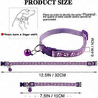 ID Collars 19Pcs, Adjustable Soft Nylon Reflective Collars with Bell, 19-32cm for Puppies and Pets