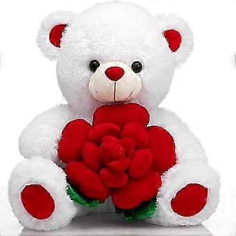 Weicher Plüschteddybär mit Rose