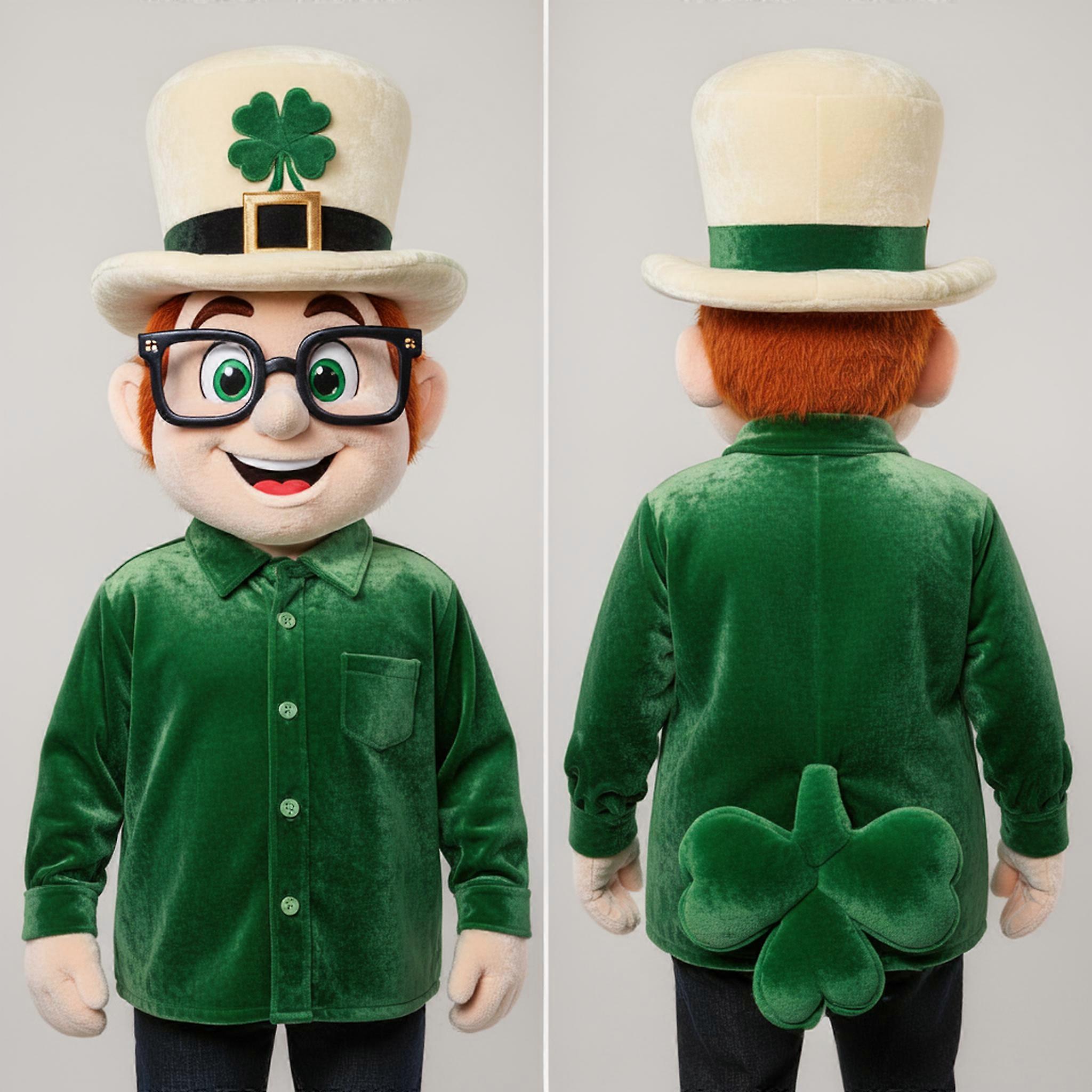 MASTICOT Cream Colored Whimsical Leprechaun Hat Mascot